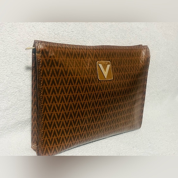 Mario Valentino Monogram Brown Clutch - Picture 12 of 14